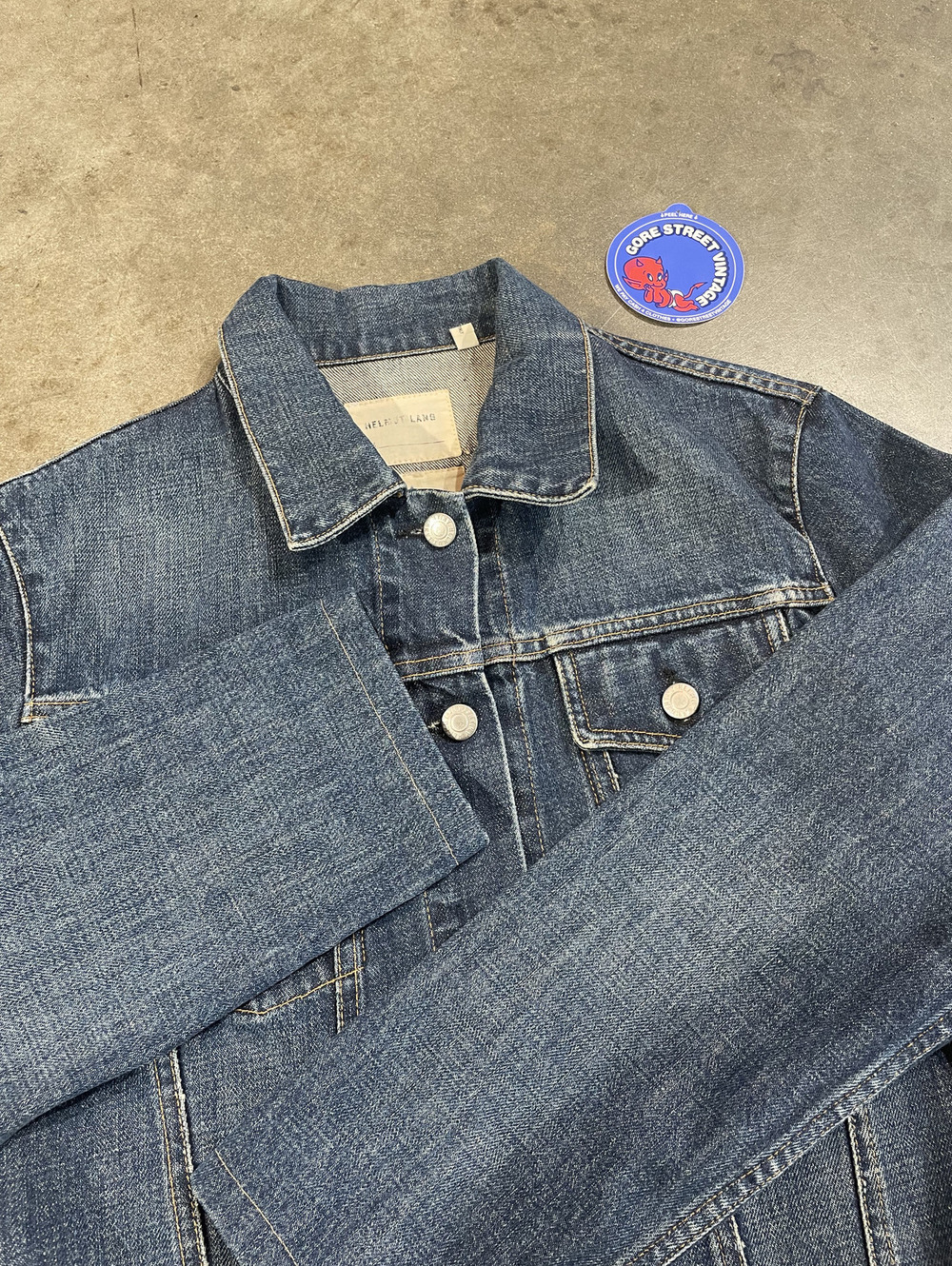 Vintage 90s Archive Helmut Lang Denim trucker Jacket S 19X23